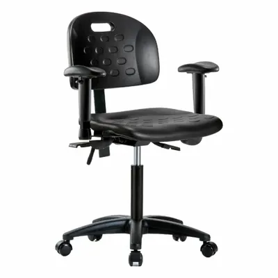 OEM Ergonomic Chair: Polyurethane, Arms Included, Ht Range 19 3/4 in to 27 1/2 in - Polyurethane Lab Chairs