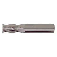 This CLEVELAND square end mill is made of carbide with a TiAlN coating. It has 4 flutes, a 3/16" mill diameter, 1" length of cut, and 4" overall length. It is used for general purpose milling operations on materials such as steel, stainless steel, and cast iron.