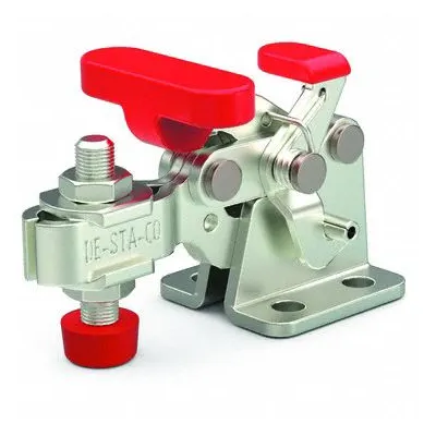 DE-STA-CO Hold-Down Clamp: Locking Horizontal Handle, Flange Base Mounting, 1.2 in Arm Lg - Corrosion-Resistant Toggle Clamps