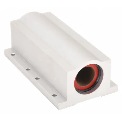 PBC LINEAR Mounted Linear Bearing: Twin, Self-Aligning, 3/4 in Inside Dia, Frelon Gold - Twin Closed Self-Aligning Pillow Block Linear Plain Bearings