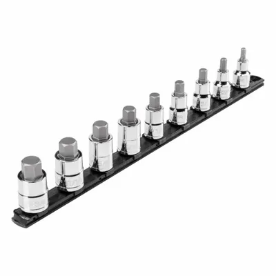 TEKTON Socket Set: 1 - 25 Pieces, 1/2 in Drive Size, 9 Pieces, 1/4 in to 3/4 in Tip Size Range - Hex Bit Socket Sets