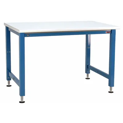 BENCHPRO Workbench: Adj Ht, Laminate, 48 in x 30 in, 1,000 lb Overall Load Capacity - Open-Base Workstations