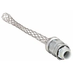 Liquid-Tight Conduit Fitting: 3/4 in Trade Size, Non-Insulated, 6 1/4 in Mesh Lg (MPN H075CNK). Key specifications — attr25198: Steel; attr28329: 3/4 in MNPT; attr28336: Stainless Steel; attr31664: Class III, Div. 1 and 2; attr31726: Non-Insulated.