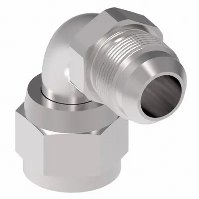 AEROQUIP Hydraulic Hose Adapter: 3/8 in x 3/8 in Fitting Size, Male x Female, JIC x JIC - JIC-to-JIC Steel Hydraulic Hose Adapters