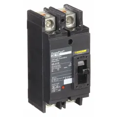 Molded case circuit breaker rated 150 A with a maximum interrupting rating of 10kA at 240V AC. Features fixed instantaneous trip and line/load lug terminal connections. Suitable for overcurrent protection in electrical panels and machinery requiring a 240V AC system.