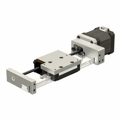 PBC LINEAR Compact Linear Actuator: 6 mm Lead Screw, 6 mm Lead, 10 mm Max. Stroke - PBC Linear Compact Series Profile Rail Systems