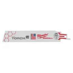 This reciprocating saw blade is designed for straight cuts in thin metal. With 24 teeth per inch and a rigid body, it is suitable for cutting sheet metal, tubing, and thin profiles. The blade measures 6 inches in length and 0.04 inches in thickness. Sold in a pack of 5.