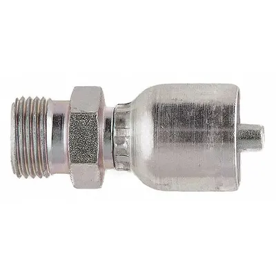 PARKER Hydraulic Crimp Fitting: Steel x Steel, Straight, -10 For Hose Dash Size - Parker Crimp Hydraulic Hose Fittings with Metric Connection