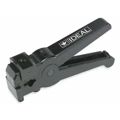 This manual cable stripper is designed for RG-59 and RG-6 coaxial cables. It features a 1/4 in V-Notch blade and has an overall length of 5 inches. Suitable for preparing coaxial cables in telecommunications, security, and broadcast installations.