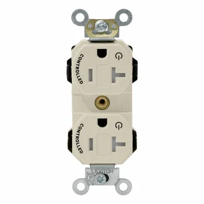 LEVITON Plugs and Receptacles: Duplex, 5-20, Light Almond, 125V AC, 20 A - General Purpose Receptacles
