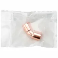 STREAMLINE Sweat Fitting Elbow: 3/4 in CTS x 3/4 in CTS, Cup x Cup, No Center Stop, Wrot Copper (MPN W 03034CB)