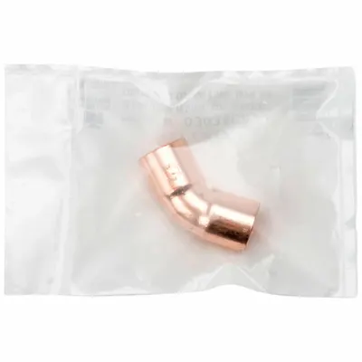 STREAMLINE Sweat Fitting Elbow: 3/4 in CTS x 3/4 in CTS, Cup x Cup, No Center Stop - Clean & Bagged Wrot Copper Tube Fittings