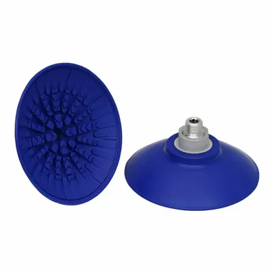 SCHMALZ Vacuum Pad Assembly: Flat, G3/8 in, 110 mm Pad Dia, NBR, Blue, 60 A, 36 mm Pad Ht - Flat Type Automotive Industry Vacuum Pad Assemblies
