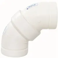 90 Degrees Elbow: Polyvinylidene, 2 in x 2 in Fitting Pipe Size, Schedule 40, White, Coupling (MPN 723110)