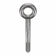 This machinery eye bolt without shoulder is made from 18-8 stainless steel with a plain finish. It has a 12-inch shank length and 4-inch thread length, and includes a nut. Used for lifting, rigging, and securing loads in industrial applications where corrosion resistance is required.
