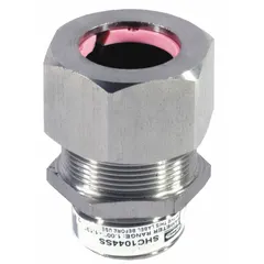 Straight metallic cable grip with 1 in MNPT box connection, accepting cord diameters from 1.00 in to 1.13 in. Stainless steel body with silver finish provides IP66 liquid-tight seal. Suitable for securing and sealing cord connections in industrial environments requiring Class III, Division 1 & 2 hazardous location ratings.