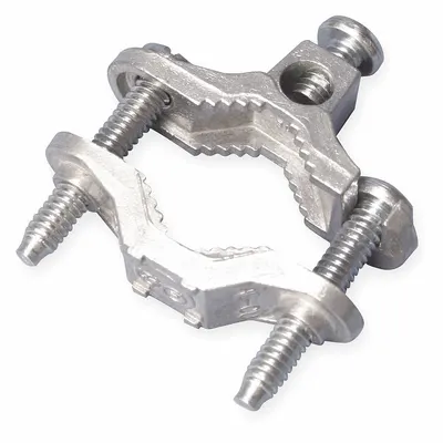 NVENT ERICO Grounding Connector: Zinc, 10 AWG SOL to 6 AWG SOL Grounding Wire Size - Pipe Ground Clamps
