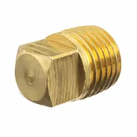 This 4-inch square drive solid plug is a low-pressure threaded pipe fitting made from C89833 brass. It features BSPT threads and a Class 125 rating, with a maximum operating pressure of 125 psi at 72° F. Used to seal pipe openings in water, air, and oil lines