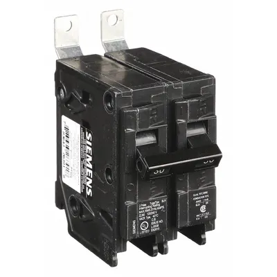 SIEMENS Miniature Circuit Breaker: 30 A Amps, 120/240V AC, 2 Poles - B Series, Bolt-On Siemens Miniature Circuit Breakers