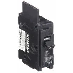 Single-pole miniature circuit breaker rated 20 A at 120V AC. Designed for bolt-on mounting in panelboards, providing overcurrent protection for branch circuits in electrical distribution systems.