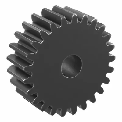 KHK GEARS Hubless Spur Gear: Module m 2, 25 Teeth, 12 mm Bore Dia, Black Oxide Coated Carbon Steel - Hubless Metric Spur Gears