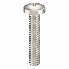 Pan head machine screw with #2-56 thread, 7/16 in length, made from 18-8 stainless steel with plain finish. Features a Phillips drive with #1 drive size. Supplied in a 50-piece pack. Suitable for general fastening applications in machinery, equipment assembly, and repair work.