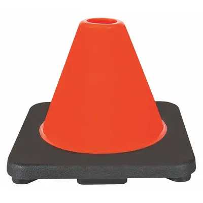 OEM Traffic Cone: 6 in Cone Ht, Orange, PVC - Traffic Cones for Non-Roadway Use