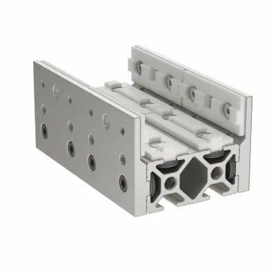 80/20 Linear Bearing: 15 Series, 6 in L x 3 1/8 in W x 4 in H, Silver, Single Mount - Modular Linear Bearing Assemblies
