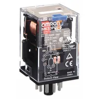 OMRON General Purpose Relay: Socket Mounted, 10 A Current Rating, 24V DC, 3PDT, 11 Pins/Terminals (MPN MKS3PIN5DC24)