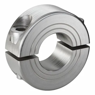 RULAND MANUFACTURING Shaft Collar: 2-Piece, Metric with Inch Bore, Round, Clamp-On - Stainless Steel Shaft Collars
