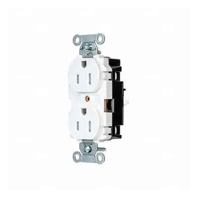 HUBBELL Receptacle: Duplex, 5-15, White, 125V AC, 15 A, 2 Pole / 3 Wire (MPN 5262STWTR) - General Purpose Receptacles