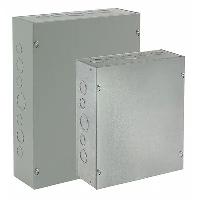 HOFFMAN Enclosure: Steel, 24 in x 18 in x 8 in, NEMA 1, Solid Cover, Screw On, Included - Steel Indoor Enclosures with Screw-On Covers