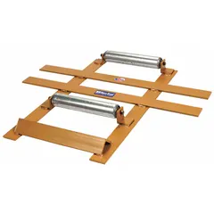 Steel inflation cage tire rotator for use in tire inflation, balancing, and repair. Overall dimensions: 25 in length, 25 in width, 2-5/8 in height. Suitable for shop floors and service bays requiring secure tire handling.