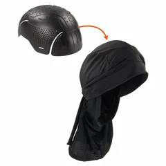 Black solid polyethylene bump cap insert for head protection venting. Designed for use in confined spaces, assembly lines, and maintenance areas where impact protection from bumps and scrapes is needed but hard hats are not required.