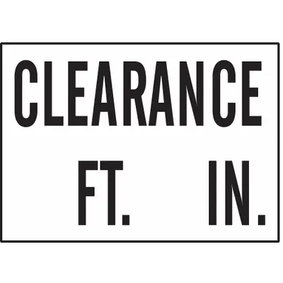 BRADY Clearance Ft. In. Signs, Adhesive Sign Mounting, 3 1/2 in x 5 in, 5 PK
