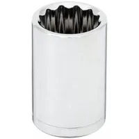 WESTWARD Socket: Metric, 1/2 in Drive Size, 13 mm Socket Size, 12-Point, Std, Chrome, Socket (MPN 53YU64)