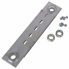 This support bracket secures garage door rollers to the track, maintaining proper alignment and reducing wear. Suitable for use in residential and light-commercial garage door systems with standard track configurations.