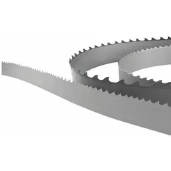 This LENOX band saw blade is a 100 ft coil of bi-metal material with a 14/18 variable tooth pitch. The blade thickness is 0.025 in. It is used for cutting metal in fabrication, maintenance, and production environments, including structural steel, tubing, and bar stock.
