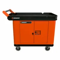 CRESCENT Utility Cart: 500 lb, 37 in L x 23 in W x 23 in H Overall Dim, 2 Shelves, Black, Raised (MPN IUC2SCBM-2DLR)