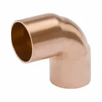 STREAMLINE Sweat Fitting Elbow: 1 in CTS x 1 in CTS, Cup x Cup, Dimple Center Stop, Wrot Copper (MPN W 01647CB)