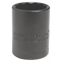 1/2" drive hand socket with 9/16" SAE size, 12-point standard configuration, and black oxide finish. Used for tightening or loosening fasteners in industrial maintenance, assembly, and repair applications.