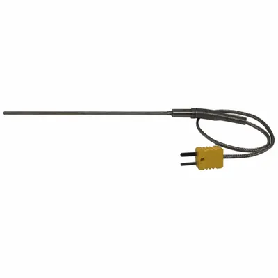 Dayton Type K Thermocouple Probe, Rounded Tip, 6 in Probe Length, 12 in Cable - Thermocouples for Gas Applications