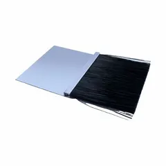 Polypropylene brush seal with 3-inch brush length and 3-inch holder length. Single-width type includes galvanized self-drilling mounting screws. Used for sealing gaps around garage doors, loading docks, and conveyor openings to block drafts, dust, and pests.