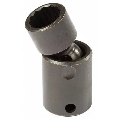 PROTO Flex Impact Socket: 13 mm Socket Size, 12-Point, Std, Black Oxide, Not Tether Capable - 3/8" Drive Metric Flex Impact Sockets