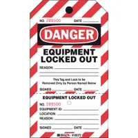 BRADY Danger Tag: Danger, Equipment Lockout Out, Polyester, Write-On Surface, English, Danger, Tag (MPN PLLT2)