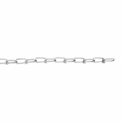 Double loop chain for light-duty lifting, pulling, and securing loads up to 255 lb. Steel construction with 2 1/4 in link inside length. Suitable for tie-downs, hoisting, and industrial rigging applications.