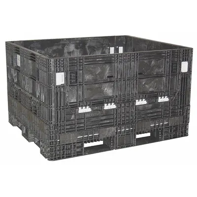 ORBIS Collapsible Bulk Container: 24.5 cu ft, 56 5/8 in x 48 in x 25 5/8 in, Lid Not Included - Collapsible Plastic Bulk Containers