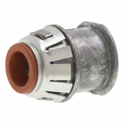 BRIDGEPORT FITTINGS Straight Connector, Snap-In, Insulated, 3/8 in Trade Size - Straight Connectors - Snap-In Style