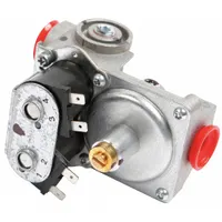 This gas control valve regulates fuel flow in commercial ovens, ensuring proper combustion. It is a direct replacement part for Vulcan Hart cooking equipment, commonly used in restaurant and institutional kitchens