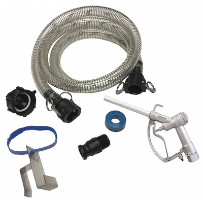 ACTION PUMP Discharge Hose Kit: 1 in FNPT, 1 in Male Camlock, 8 ft Hose Lg - Drum Pump Discharge Hose Kits